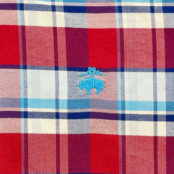 Brooks Brothers Button Down Shirt Mens M Red Plaid Supima Cotton Regent Non-Iron - Picture 4 of 9